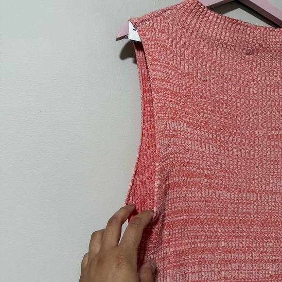Anthropologie Daily Practice MockNeck Sleeveless Ribbed Midi dress Coral Size XL - Picture 3 of 8